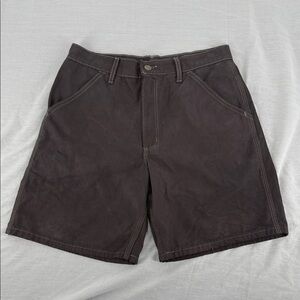 Carhartt Shorts Mens 31 Dark Brown Shorts B125 DES Distressed Flaws
